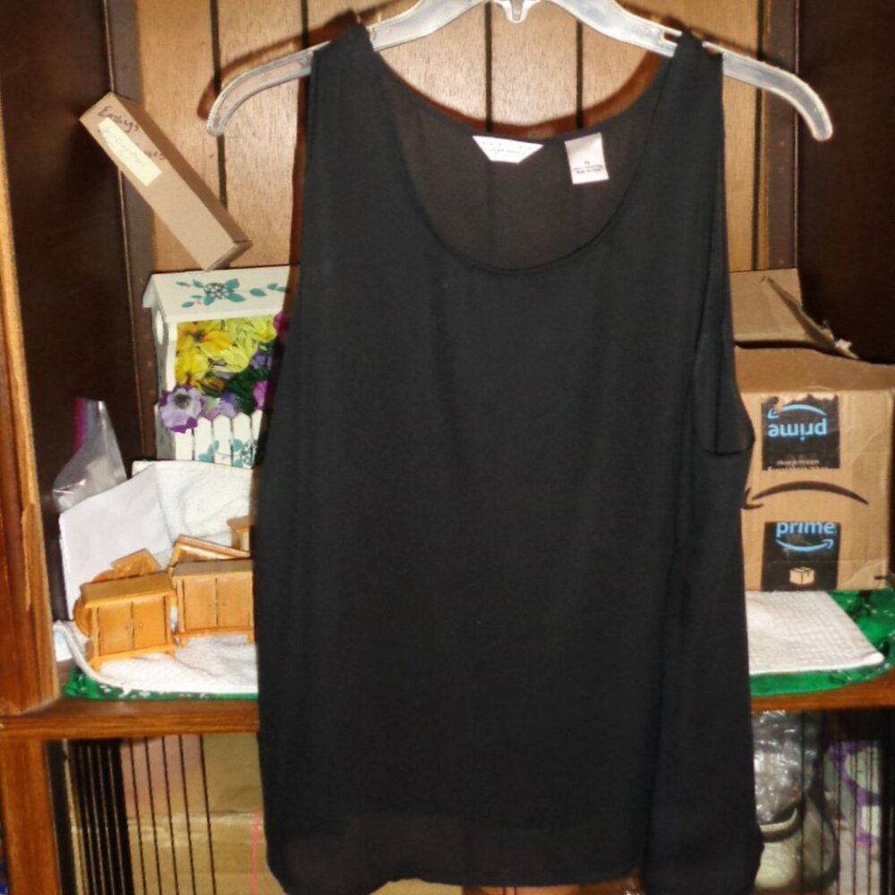 KIM ROGERS SIGNATURE SEXY SHEER SHELL TOP BLOUSE-SZ 1X-EXCELLENT!NEW,NO TAGS